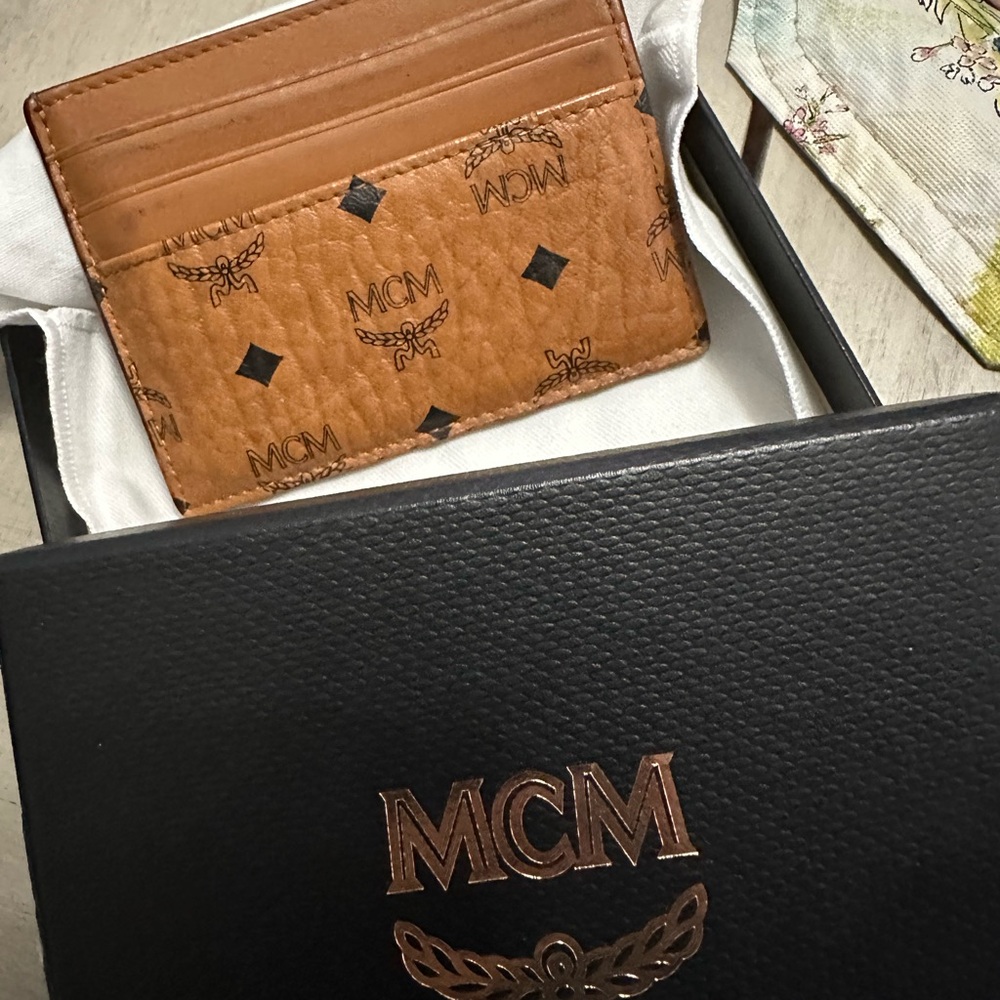 MCM Brown Leather Card Holder